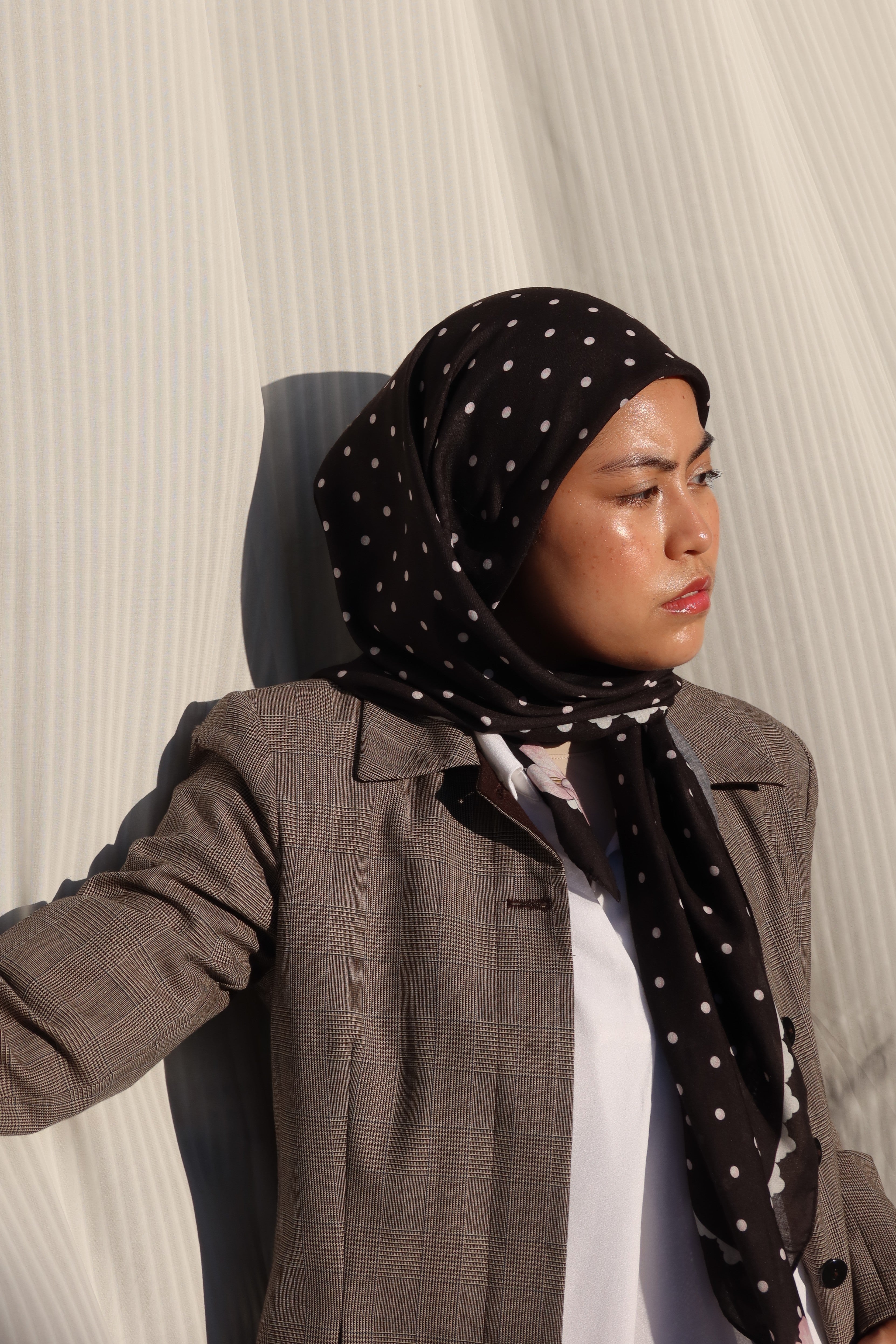 Spots On Square Shawl in Black