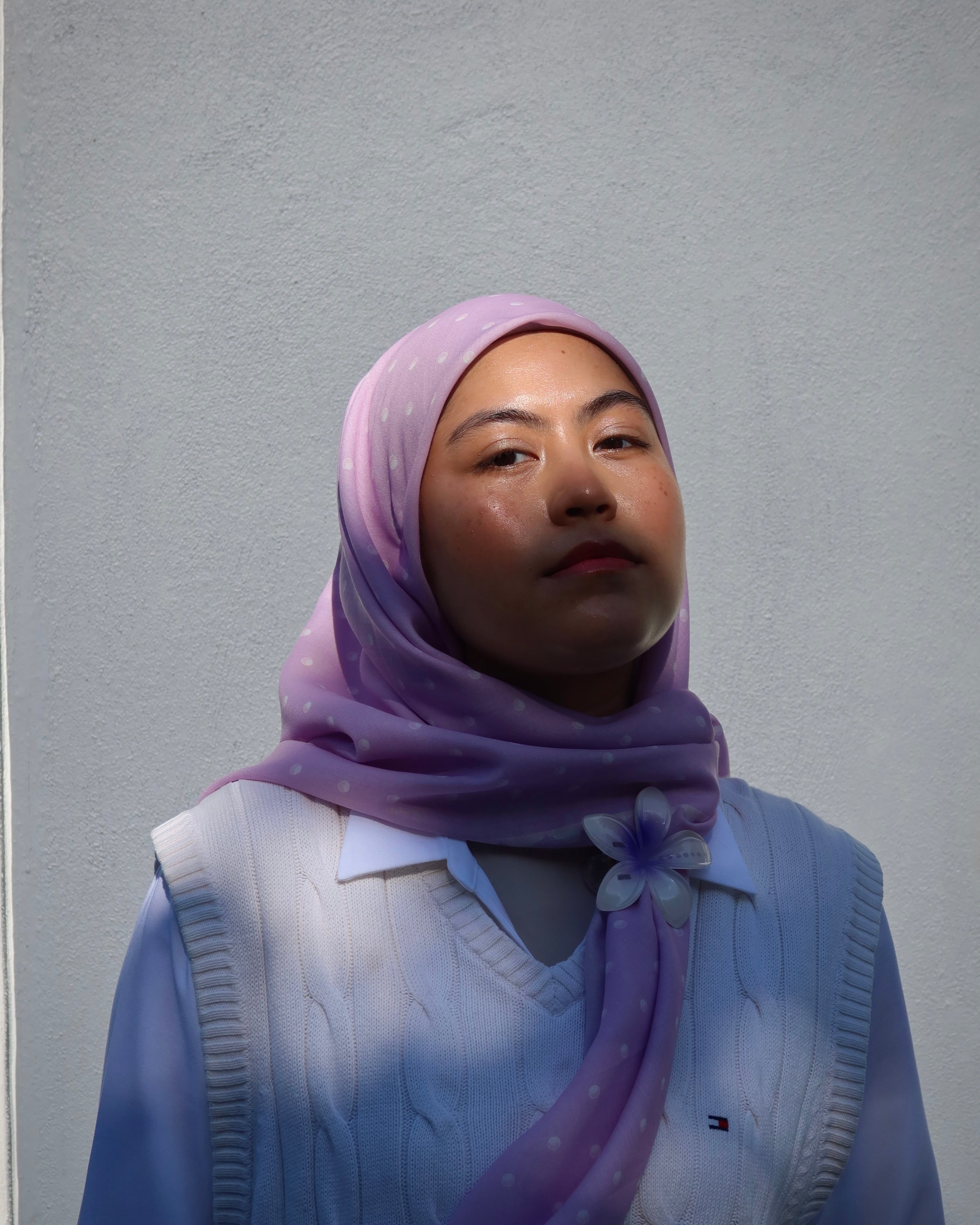 Spots On Square Shawl in Sweet Lilac