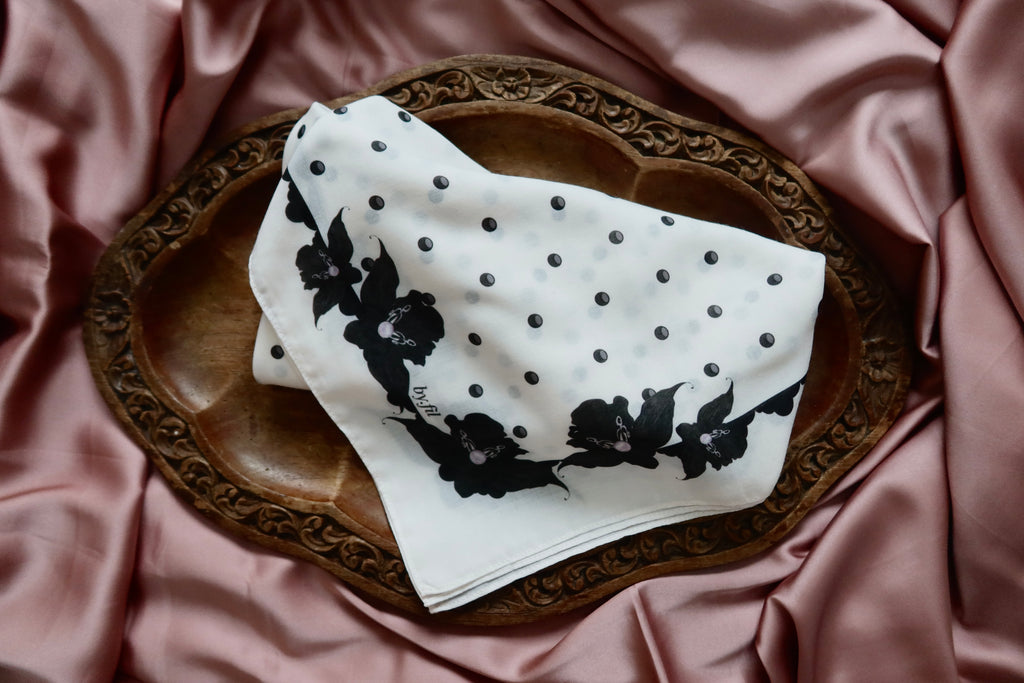 Spots On Square Shawl in White